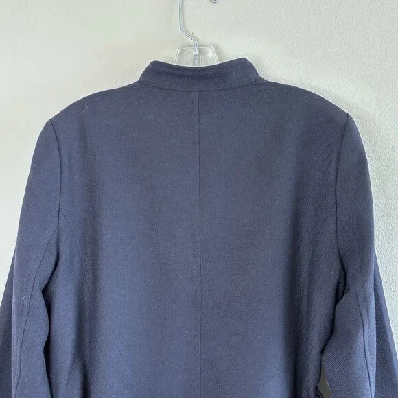 Talbots Navy Wool Blend Belted Timeless Classic Blazer Jacket - Picture 8 of 12